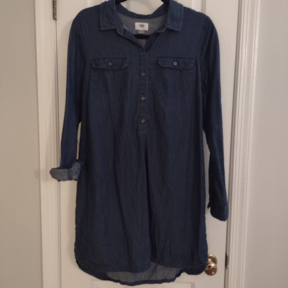 Old Navy Long Sleeve Denim Shirt Dress